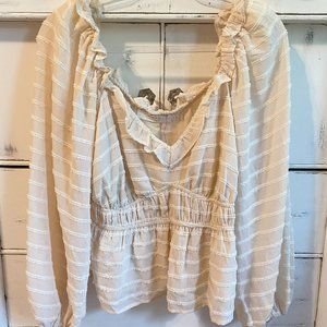 ASTR Off the Shoulder Peplum Top - Cream